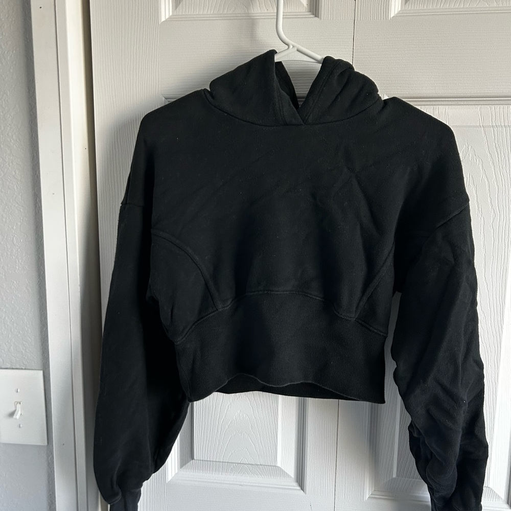 Black Cropped Hoodie